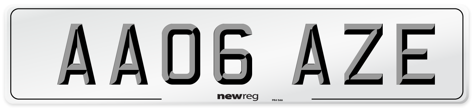AA06 AZE Number Plate from New Reg